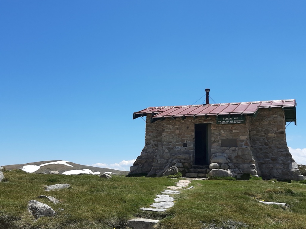 21st Century Jacobsweg: Seaman's Hut near Mt Kosciuszko, named after Laurie Seaman, who died nearby in 1928.